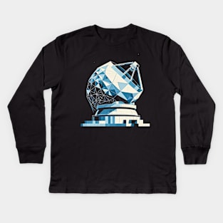 Geometric Observatory | Abstract Radio Telescope Tee Kids Long Sleeve T-Shirt